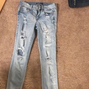 Ripped jeans, Aeropostale,light wash, size 4reg little girls